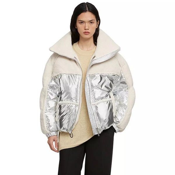 Moose Knuckles 羊羔绒拼接羽绒