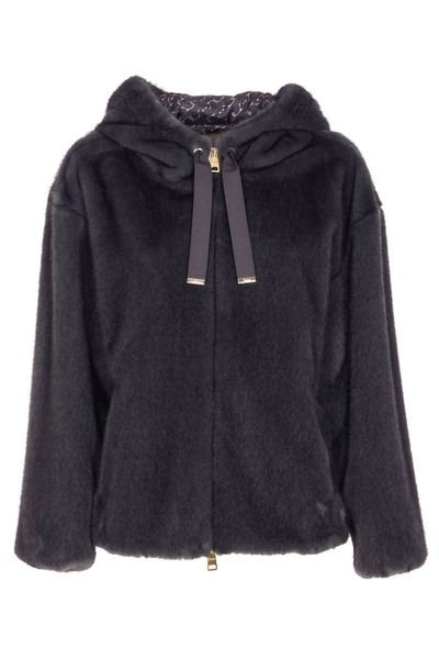 Shearling 连帽抽绳外套