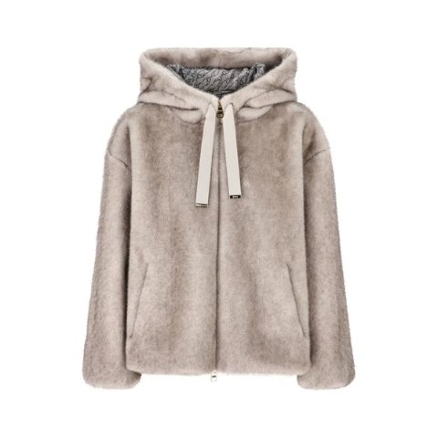 Shearling 连帽外套 束绳款