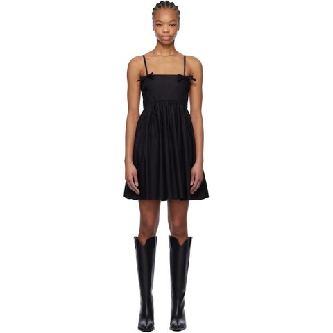 Black Poplin 吊带连衣裙