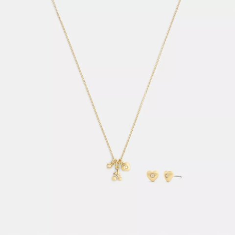 Cherry 心形耳环项链套装