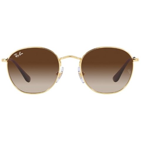 Ray-Ban Junior 儿童圆框太阳镜 RJ9572S｜金框棕渐变镜片 48mm