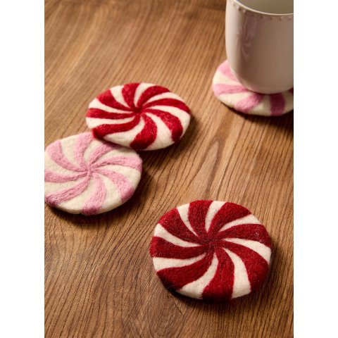 Candy Stripes 羊毛杯垫 4个装