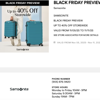 多伦多奥莱🛍️新秀丽黑五低至6折❗️...