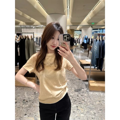 Logo 米色印花T恤