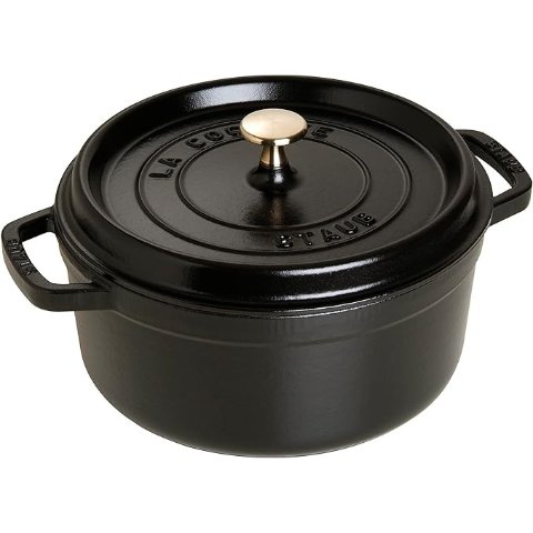 STAUB La Cocotte 圆形铸铁锅 6.75L 黑色