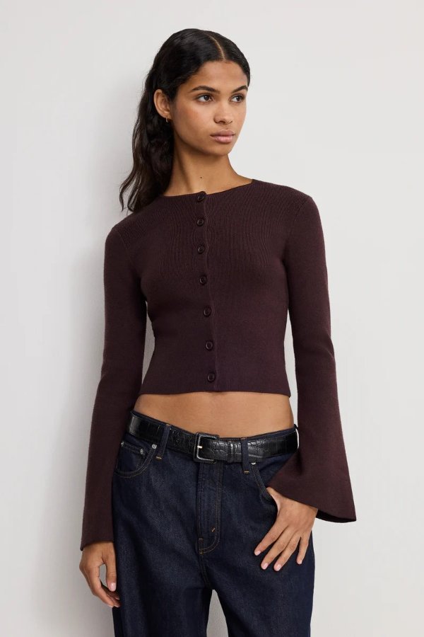 BELL 针织喇叭袖开衫