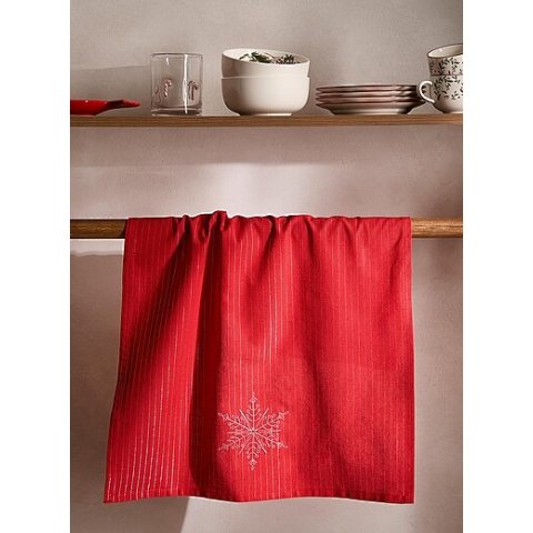 Christmas 银色雪花茶巾