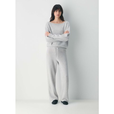 Essential 高腰羊绒阔腿裤