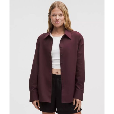 Woven 宽松衬衫 钮扣款