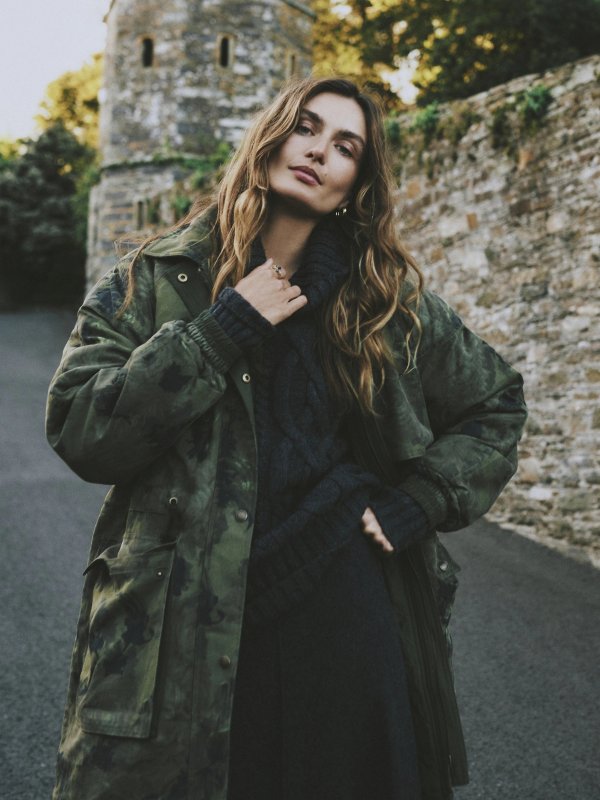 印花绗缝夹克外套