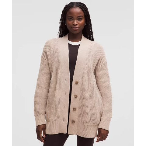 针织开衫 V领扣子款