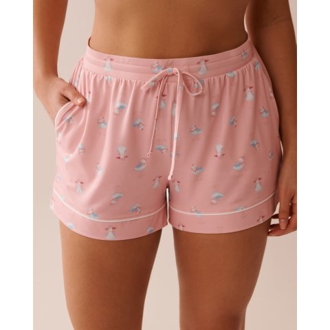 Seagull Print 超软睡裤短裤
