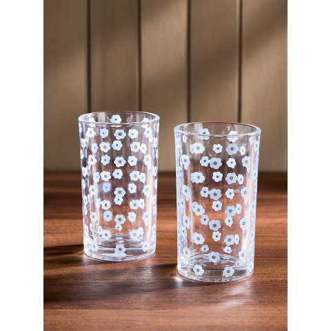 Retro 花朵小玻璃杯 2只装