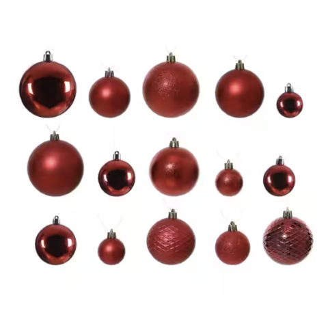 INSTYLE HOLIDAY 红色防碎装饰球 100只