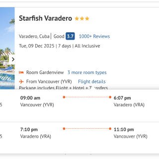 温哥华直飞古巴🇨🇺 7天全包只要$895...