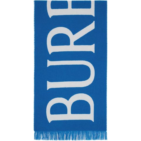 Blue & White 羊毛围巾 标志款
