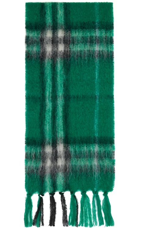Green Check 羊毛围巾 毛海