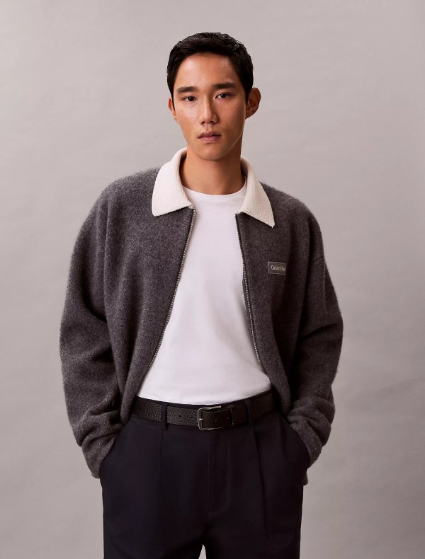 美利奴羊毛撞色夹克