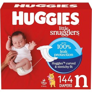 Huggies点击$7 Coupon!Huggies 新生婴儿纸尿裤 0号 144片
