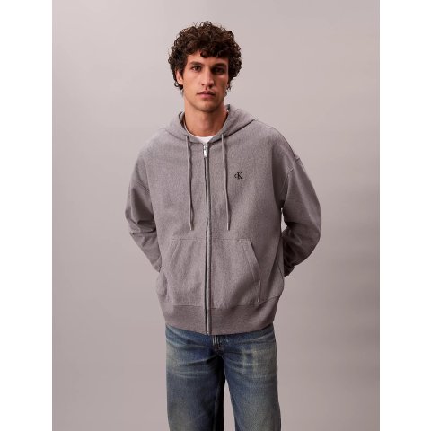 妹子穿Oversize连帽拉链卫衣