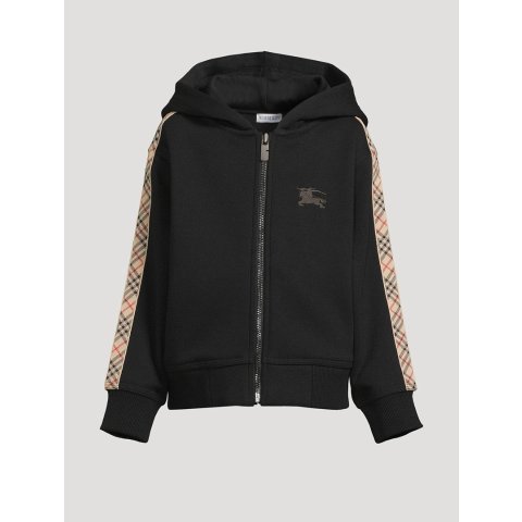 Check Trim 拉链连帽棉卫衣