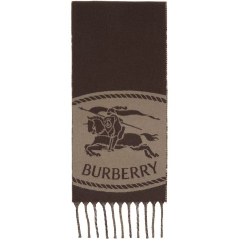 Brown & Taupe 骑士图案双面围巾