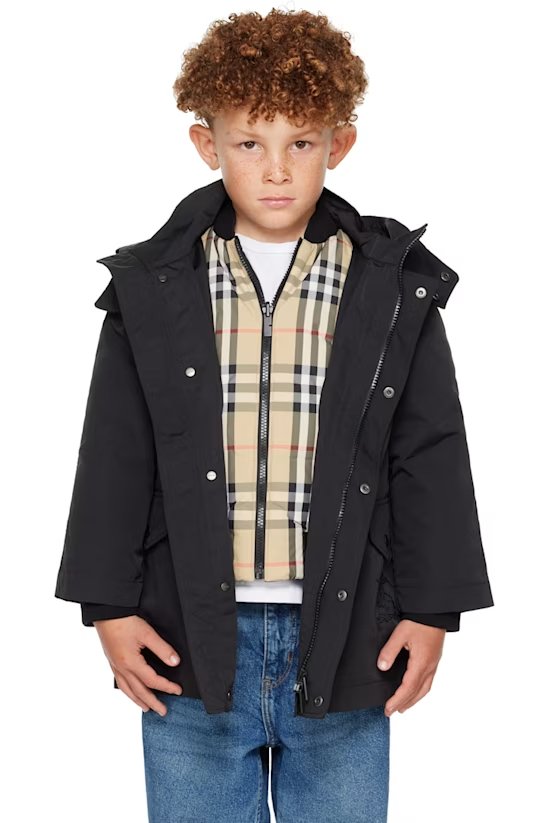 儿童黑米色羽绒套装