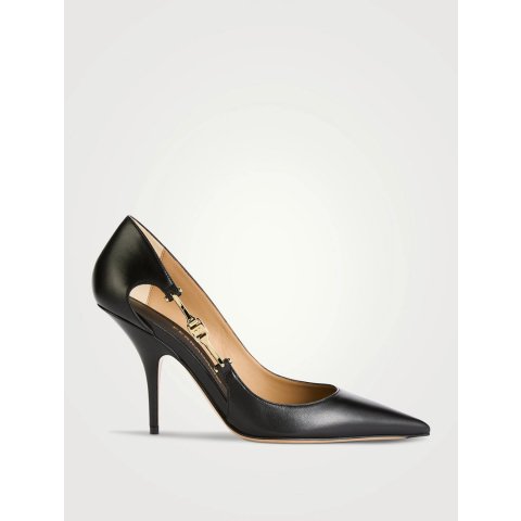 F-Buckle 皮革高跟鞋