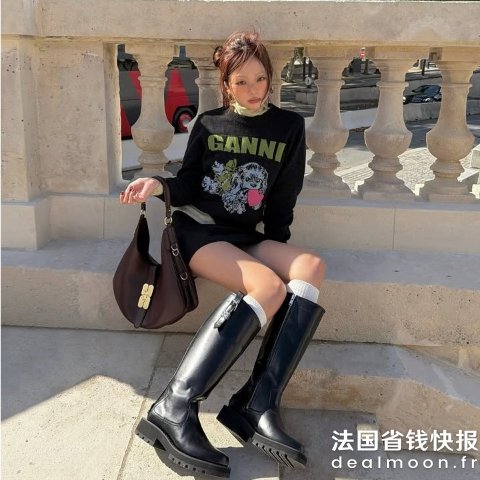 Ganni新下折扣区，45%羊毛Puppy 深灰羊毛毛衣