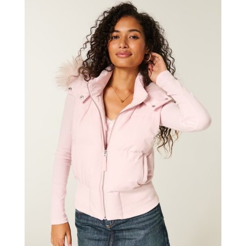 Y2K 仿皮草连帽马甲