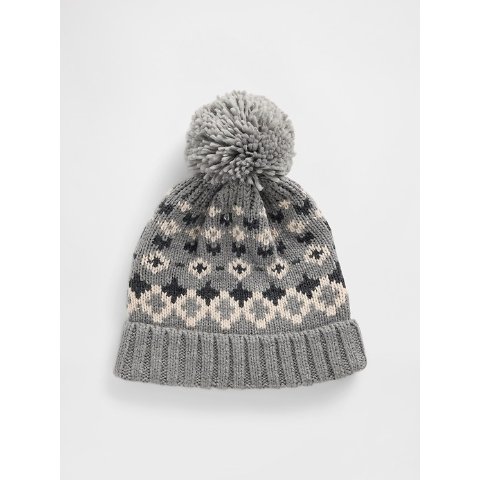 Fair Isle Poof 毛线帽