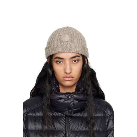 Virgin Wool 羊毛针织帽 卡其色