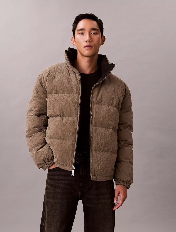 满印正反两穿羽绒服