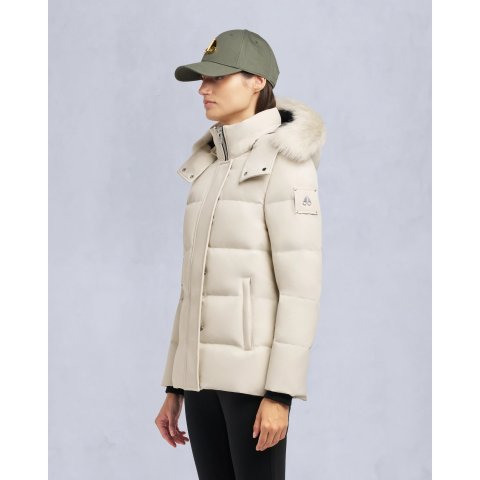 Moose Knuckles新下折扣区，粉色也好价Cloud 3Q夹克 羊羔毛饰边