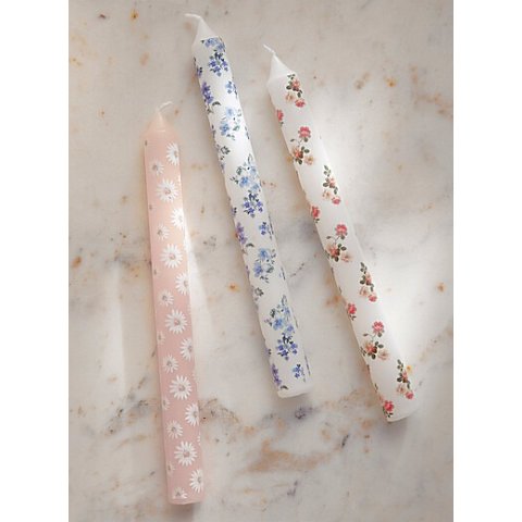 碎花长杆蜡烛 3支装