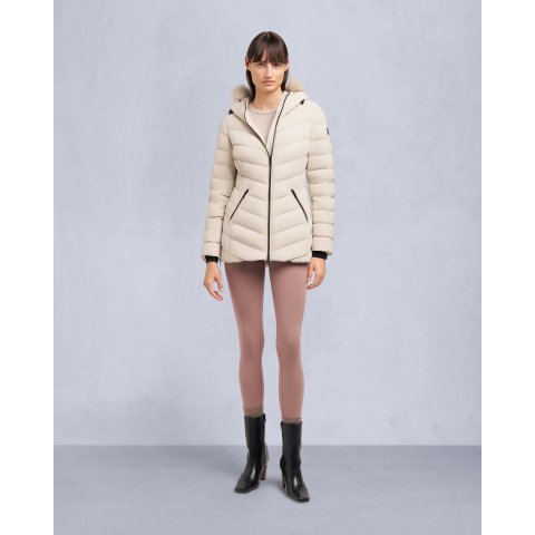 Moose Knuckles腰型设计，不臃肿ROSELAWN 羊毛边羽绒服