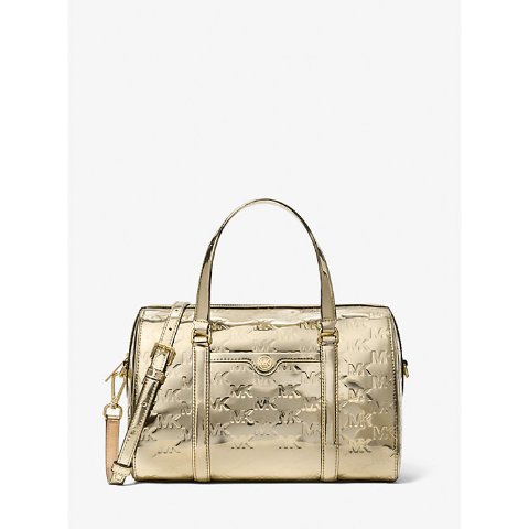 Jet Set中号金属压花手提包