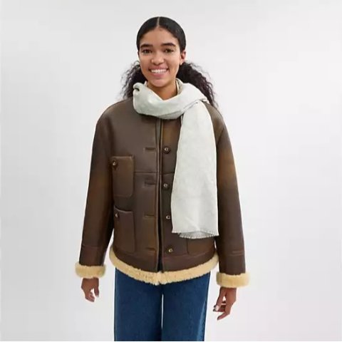 Signature 金属色长方围巾