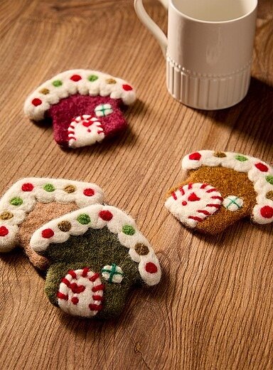 羊毛杯垫 4件套