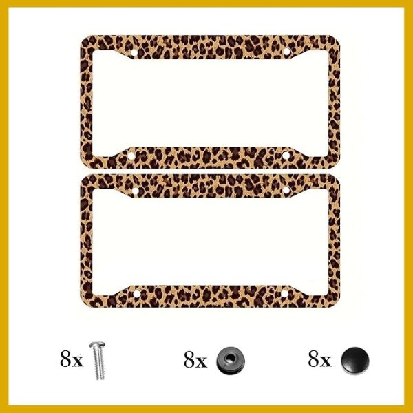Leopard 车牌框 豹纹款 2件装