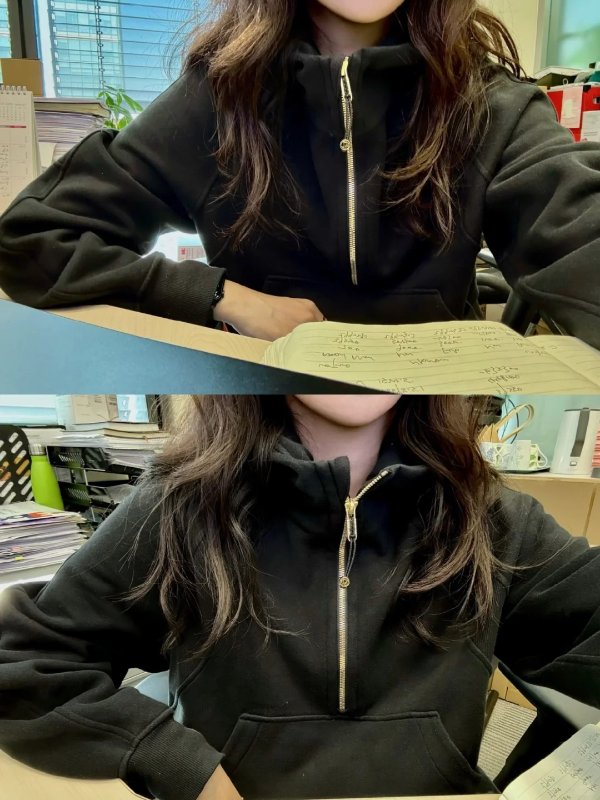 Scuba 半拉链宽松女上衣