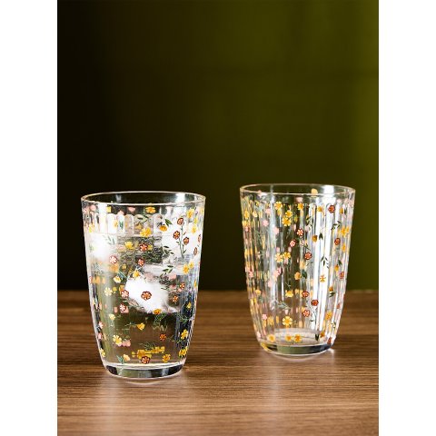 Fall Flowers 花朵玻璃杯 2只装