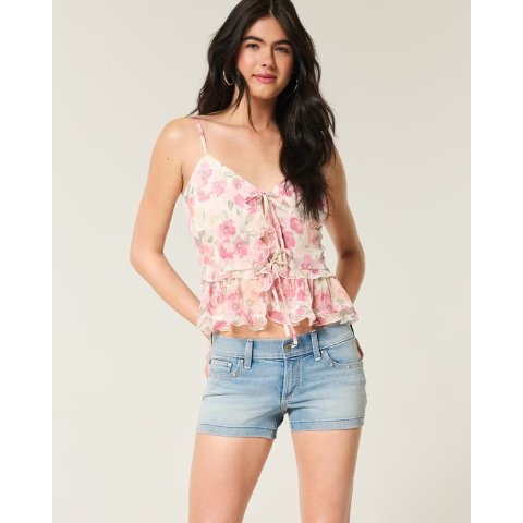 Studded 牛仔短裤 中腰