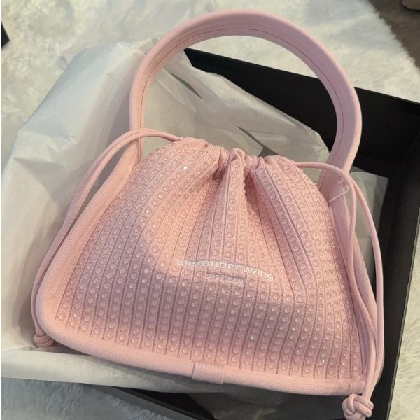 瑞恩水晶罗纹针织单肩包小号