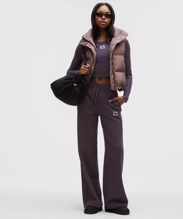 Scuba 珠饰阔腿裤 中腰