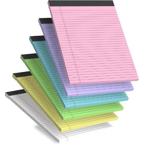 Legal Pads 彩色记事本 8.5x11英寸 6本装