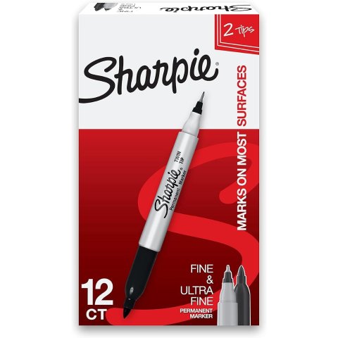 Sharpie 双头黑色记号笔 单支