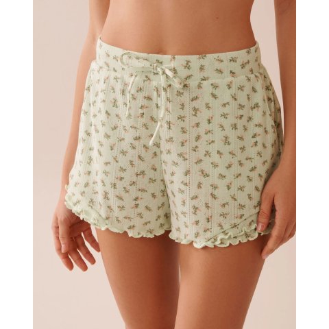 Ditsy 花卉边饰短裤