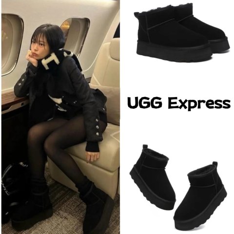 UGG8码以下姐妹入！Jennie同款Classic 儿童厚底短靴